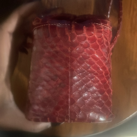 Vintage Merlot Snakeskin Boxy Ronay Bag Purse - Picture 5 of 6